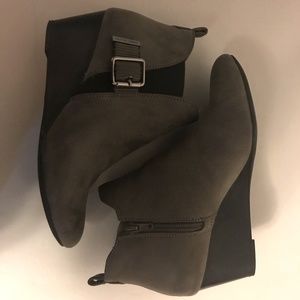 Anne Klein suede wedge booties